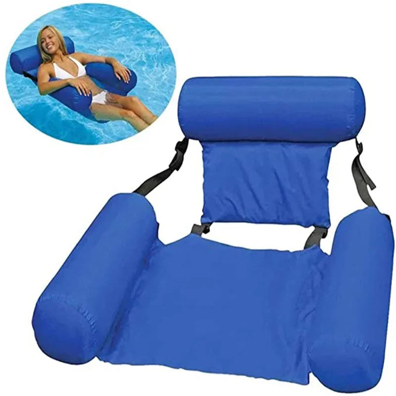 PVC Summer Inflatable Foldable Floating Row Swimming Pool Water Hammock Air Mattresses Bed Beach Water Sports Lounger Chair